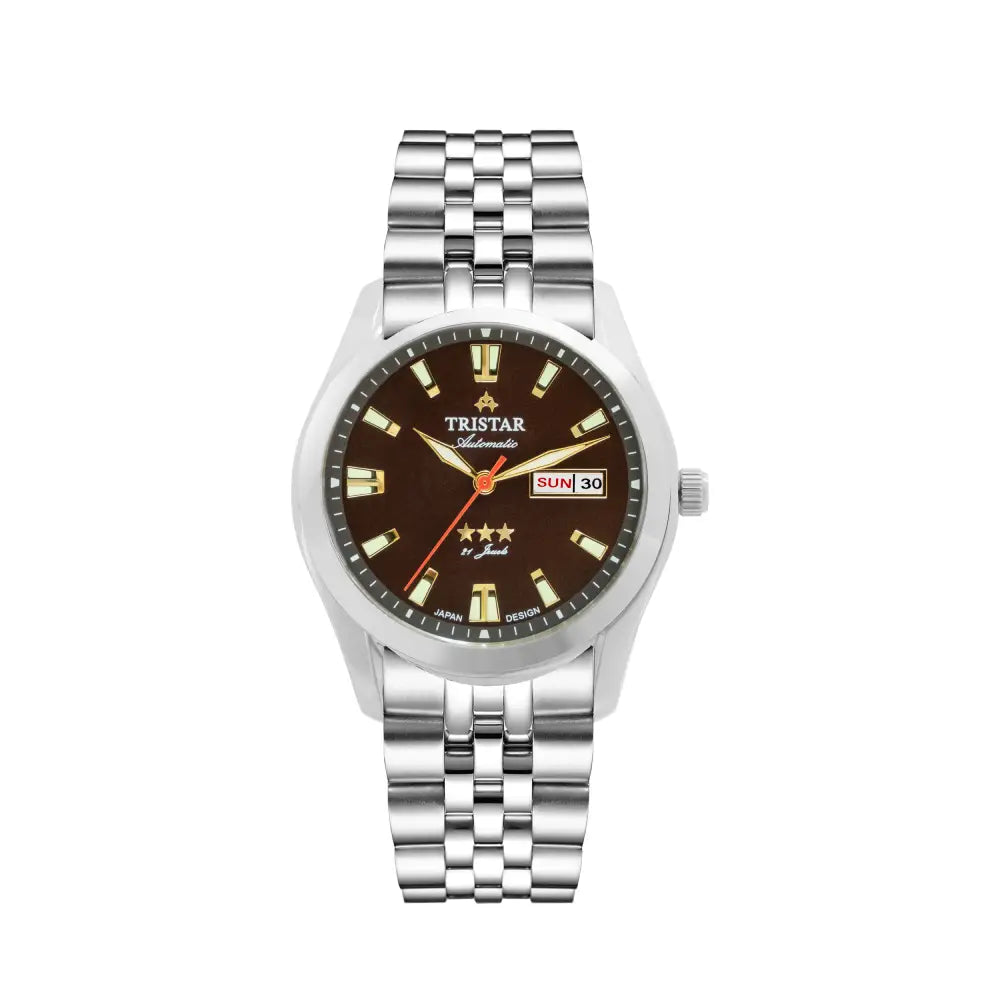 Tristar BA21TMSSM03 Automatic Black Dial Stainless Steel Men's Watch
