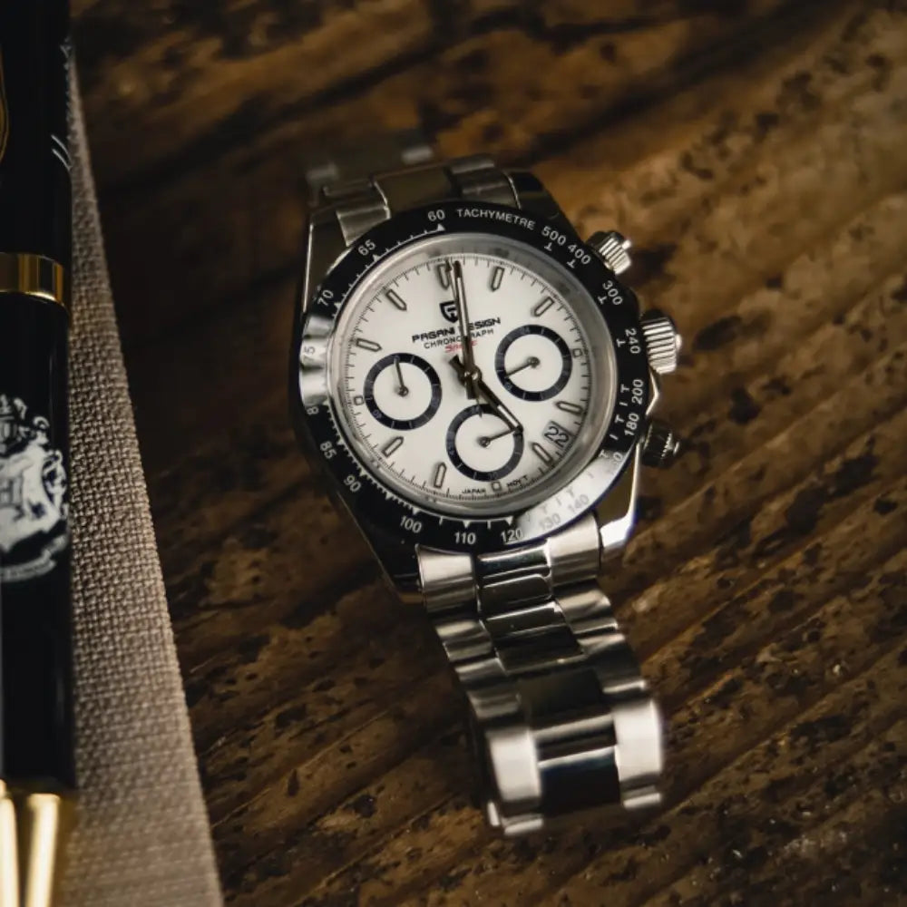 Pagani Design PD1644 - White Dial Chronograph Quartz Stainless Steel Men's Watch