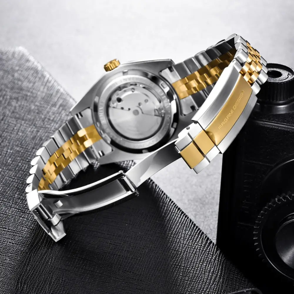 Pagani Design PD1645 - Gold Diamond Dial Automatic Stainless Steel Men's Watch