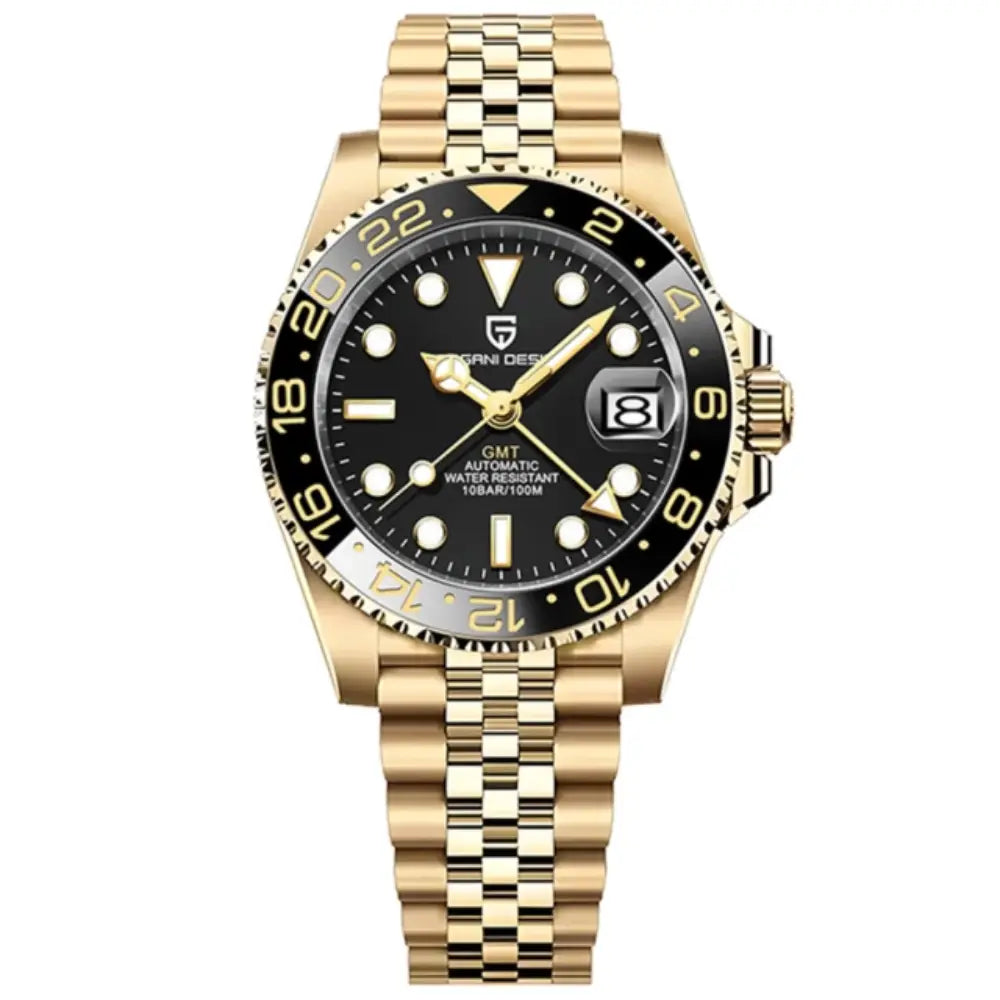Pagani Design PD1662 Black Dial Automatic Gold Stainless Steel Men's Watch