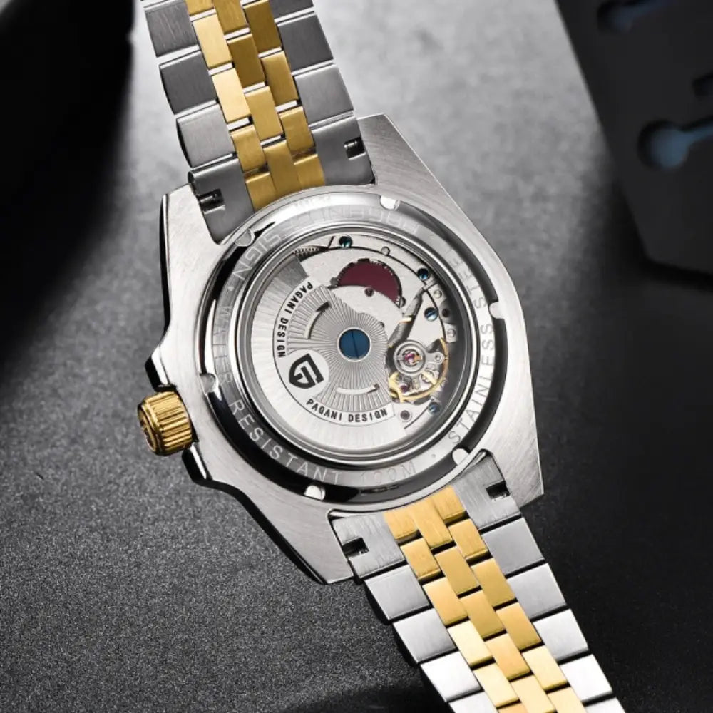 Pagani Design PD1662 - Black Dial Automatic Two Tone Stainless Steel Men's Watch