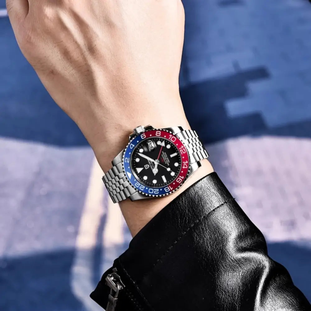 Pagani Design PD1662 - Pepsi Black Dial Automatic Stainless Steel Men's Watch
