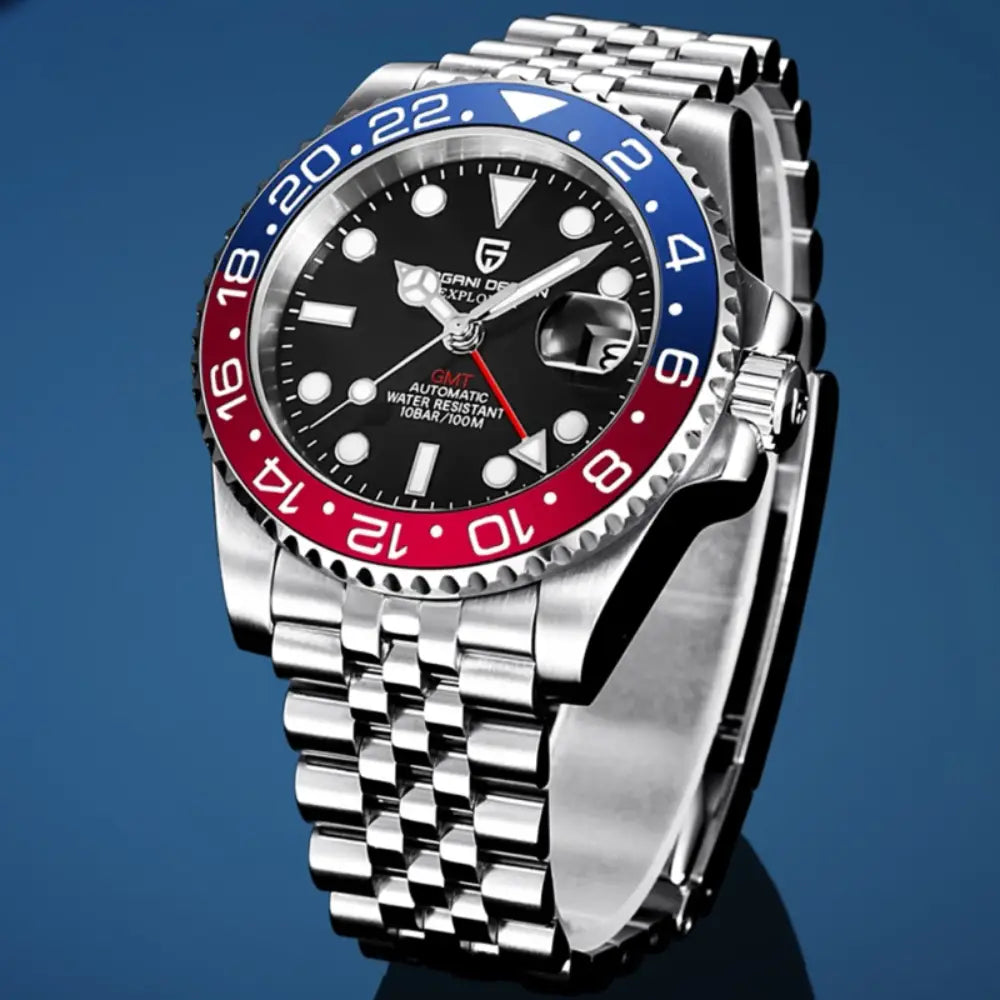 Pagani Design PD1662 - Pepsi Black Dial Automatic Stainless Steel Men's Watch
