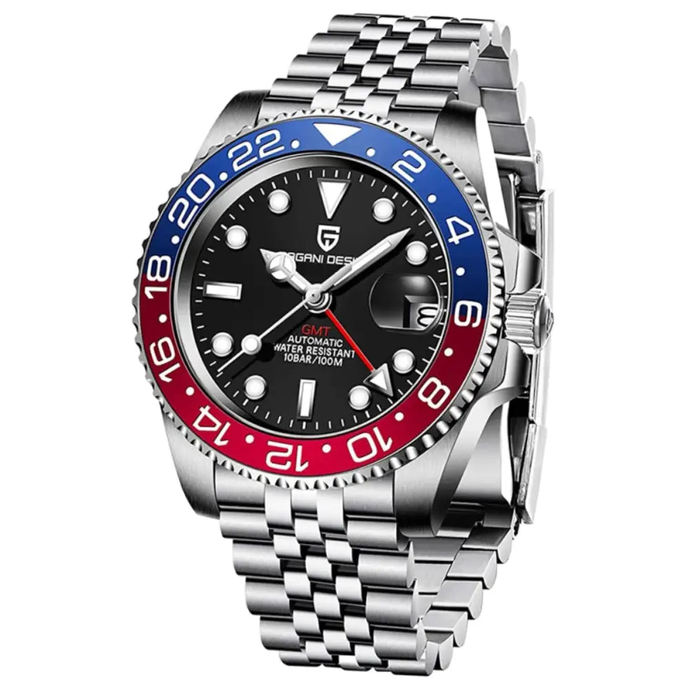 Pagani Design PD1662 - Pepsi Black Dial Automatic Stainless Steel Men's Watch