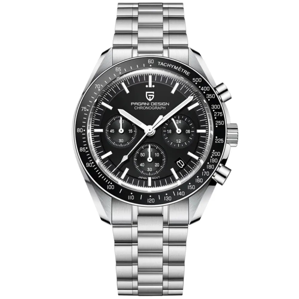 Pagani Design PD1701 - Black Dial Chronograph Quartz Stainless Steel Men's Watch