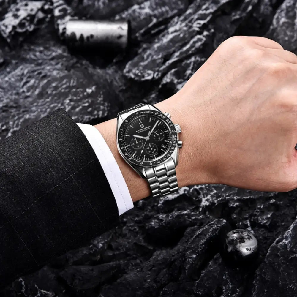 Pagani Design PD1701 - Black Dial Chronograph Quartz Stainless Steel Men's Watch