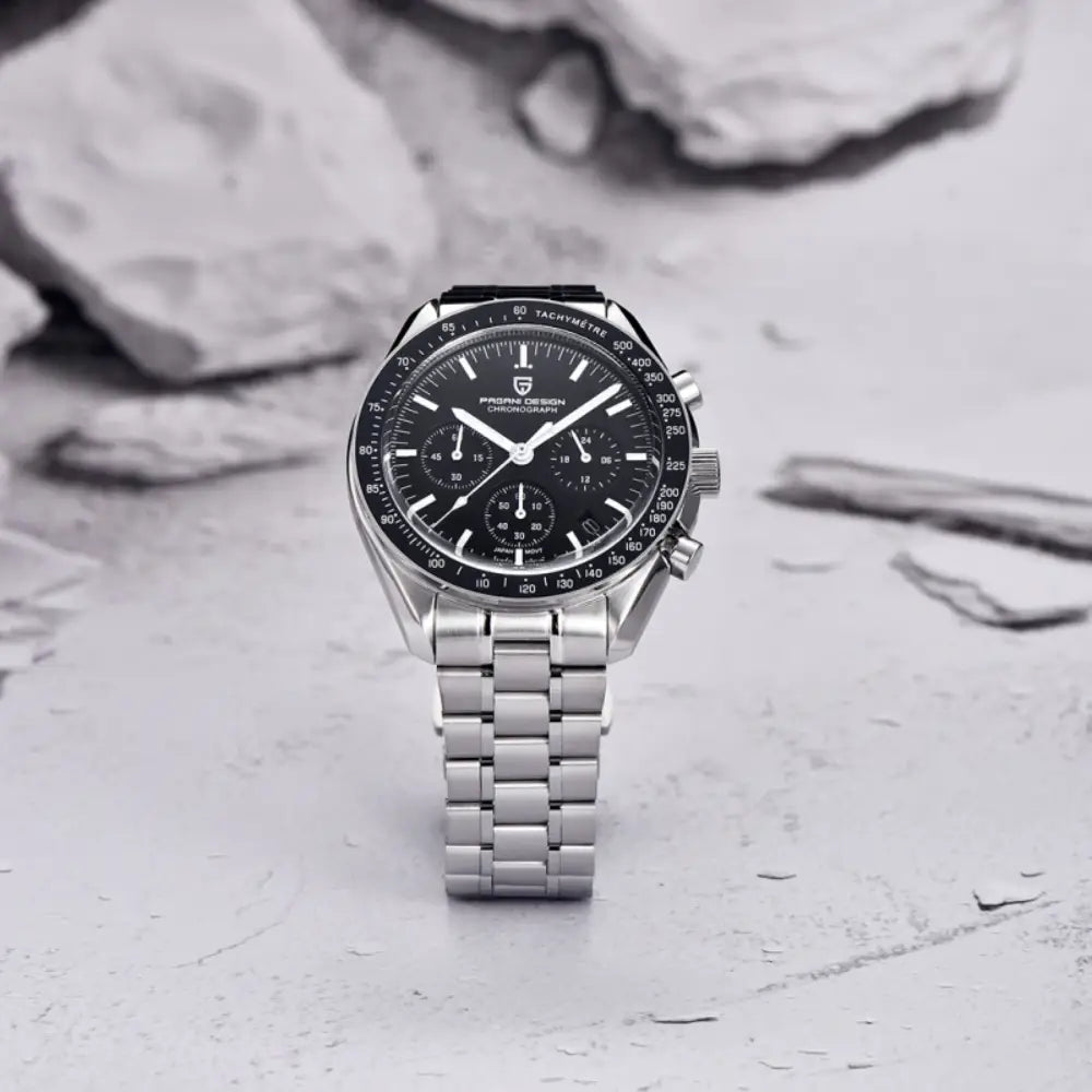 Pagani Design PD1701 - Black Dial Chronograph Quartz Stainless Steel Men's Watch