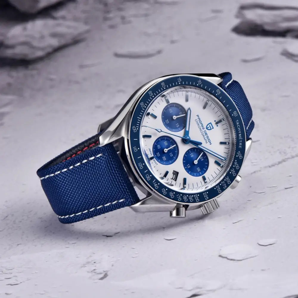 Pagani Design PD1701 - White Dial Chronograph Quartz Leather Strap Men's Watch