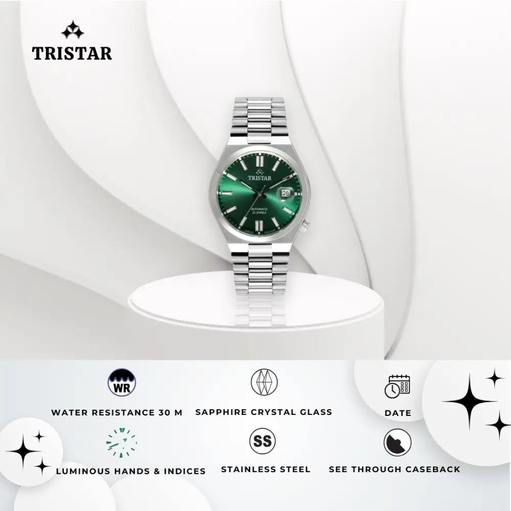 Tristar NJ31GMSSM02 Automatic Green Dial Stainless Steel Men's Watch