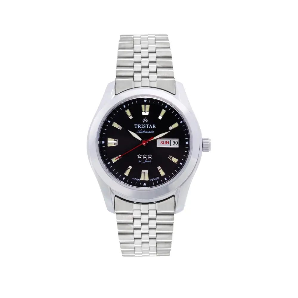 Tristar BA21BMSSM03 Automatic Black Dial Stainless Steel Men's Watch