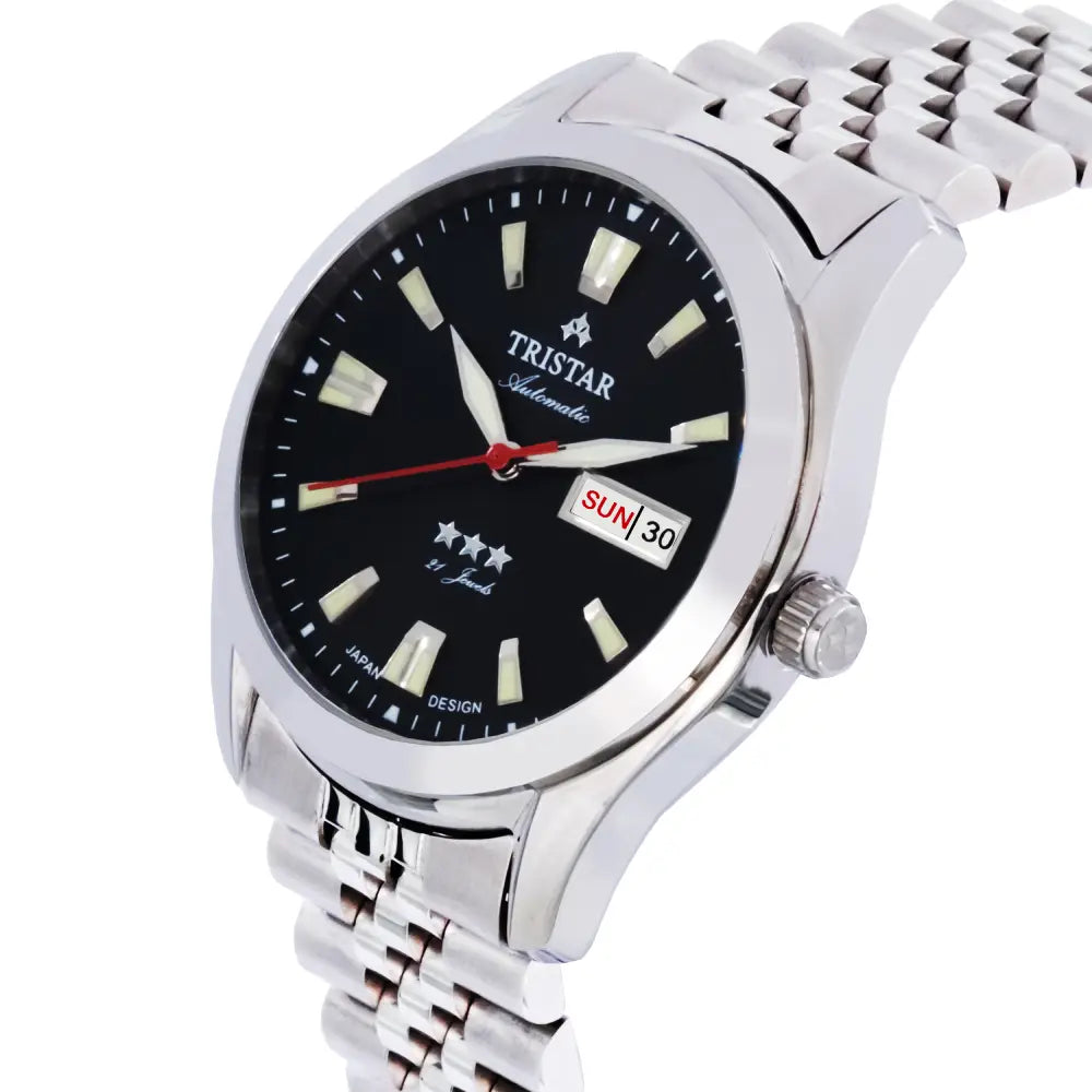 Tristar BA21BMSSM03 Automatic Black Dial Stainless Steel Men's Watch
