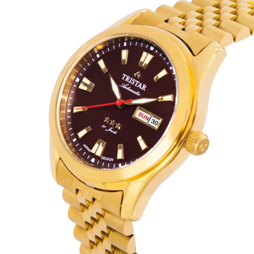 Tristar BA21TMGPM03 Automatic Maroon Dial Stainless Steel Men's Watch