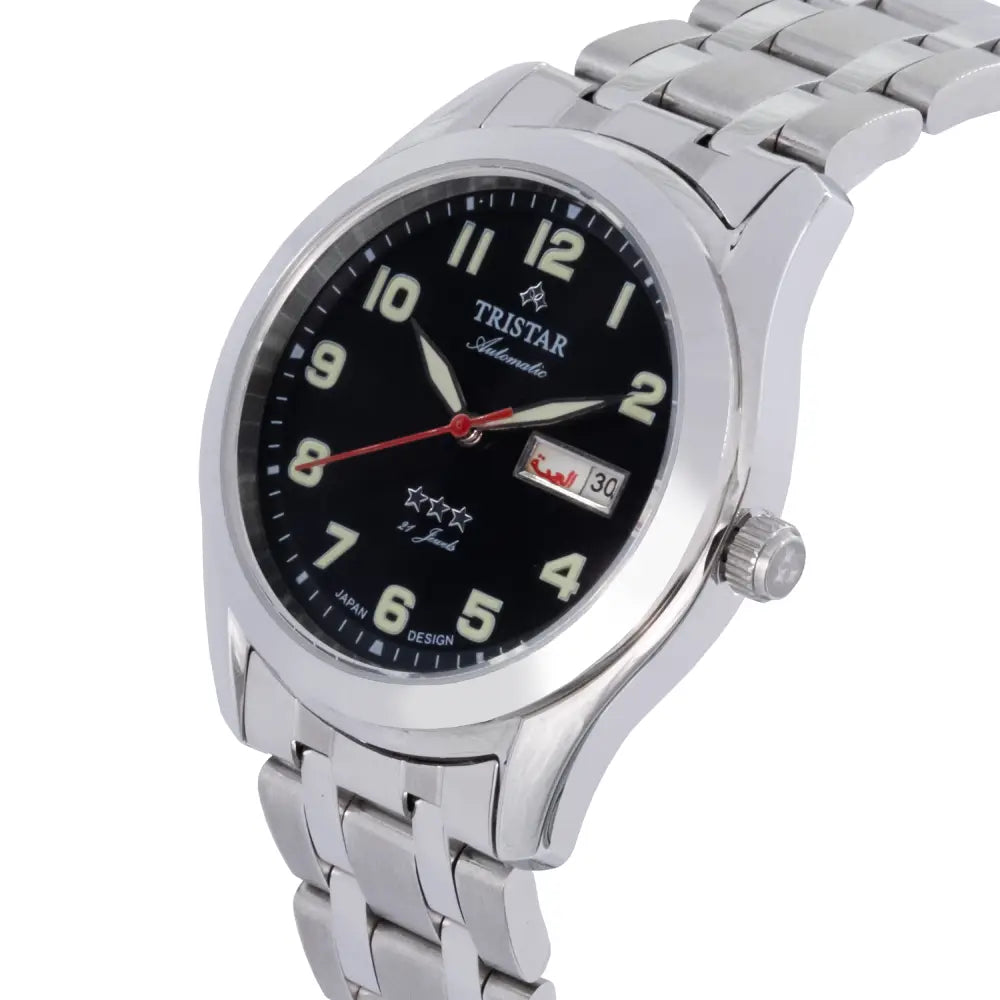 Tristar BA22BMSSM03 Automatic Black Dial Stainless Steel Men's Watch
