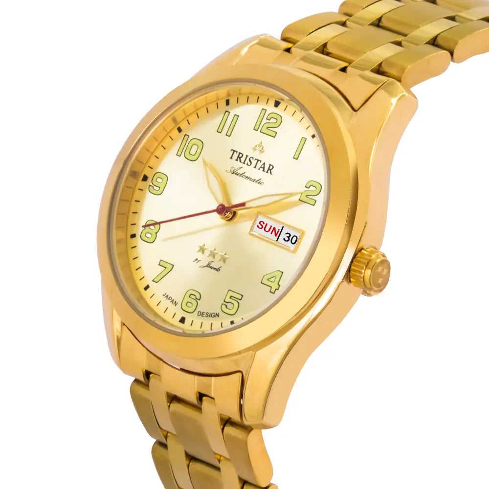 Tristar BA22CMGPM03 Automatic Gold Dial Stainless Steel Men's Watch