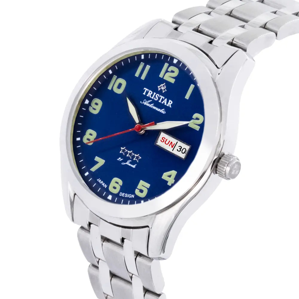 Tristar BA22DMSSM03 Automatic Blue Dial Stainless Steel Men's Watch