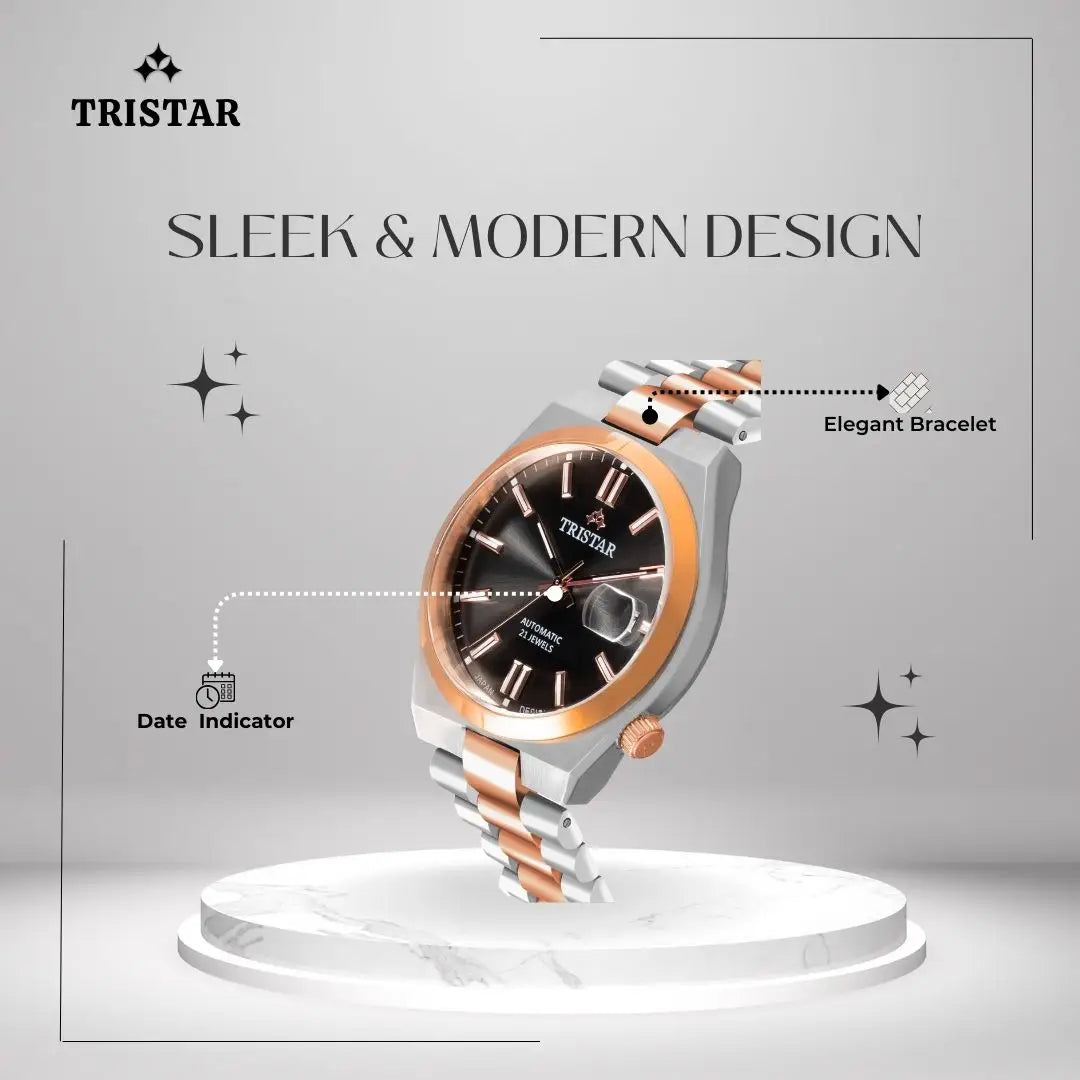 Tristar NJ31BMRTM02 Automatic Charcoal Dial Stainless Steel Men's Watch