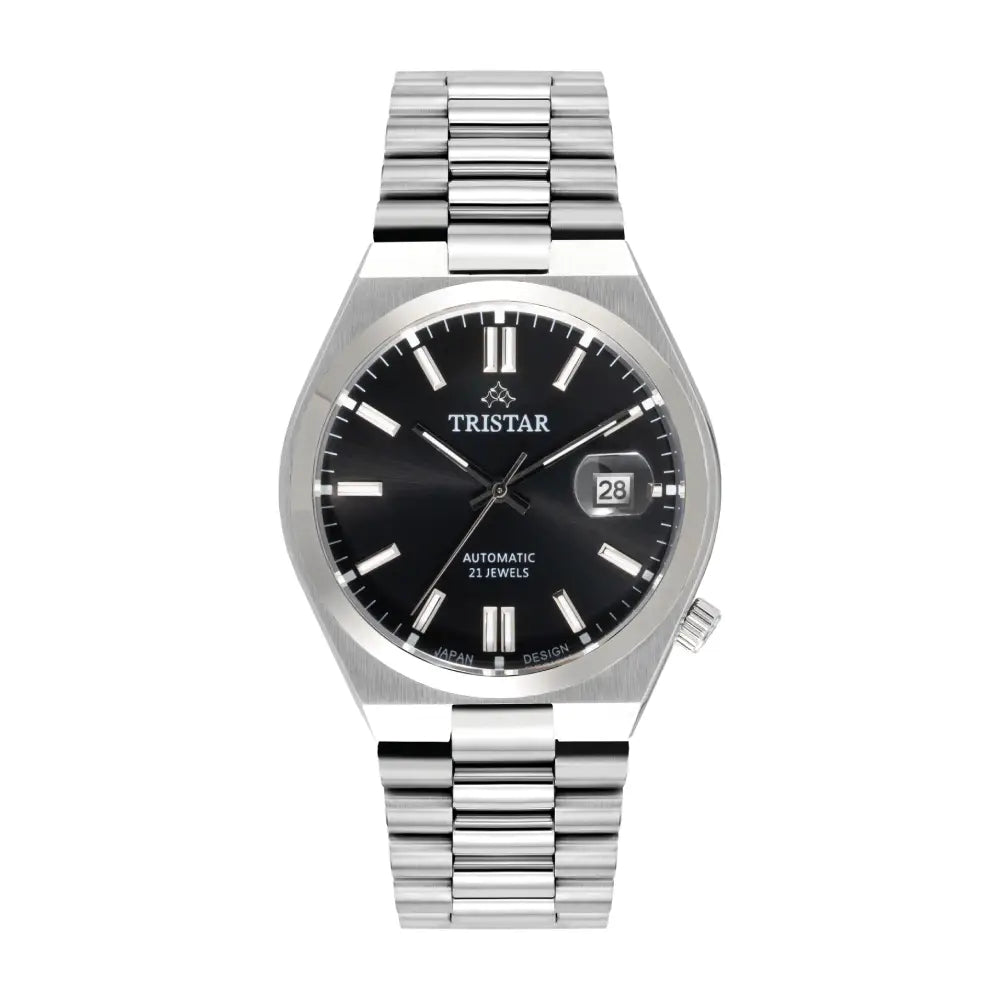 Tristar NJ31BMSSM02 Automatic Black Dial Stainless Steel Men's Watch