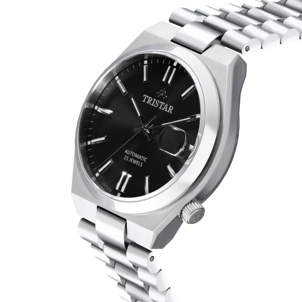 Tristar NJ31BMSSM02 Automatic Black Dial Stainless Steel Men's Watch