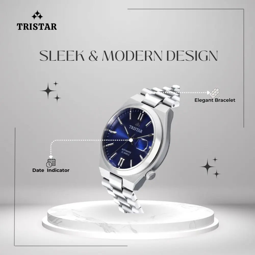 Tristar NJ31DMSSM02 Automatic Blue Dial Stainless Steel Men's Watch