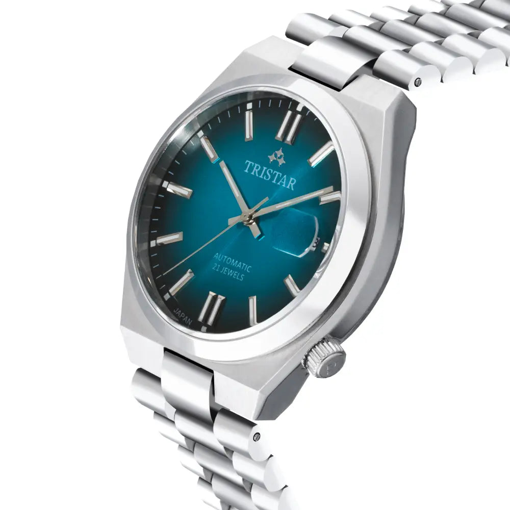 Tristar NJ31IMSSM02 Automatic Gradient Blue Dial Stainless Steel Men's Watch