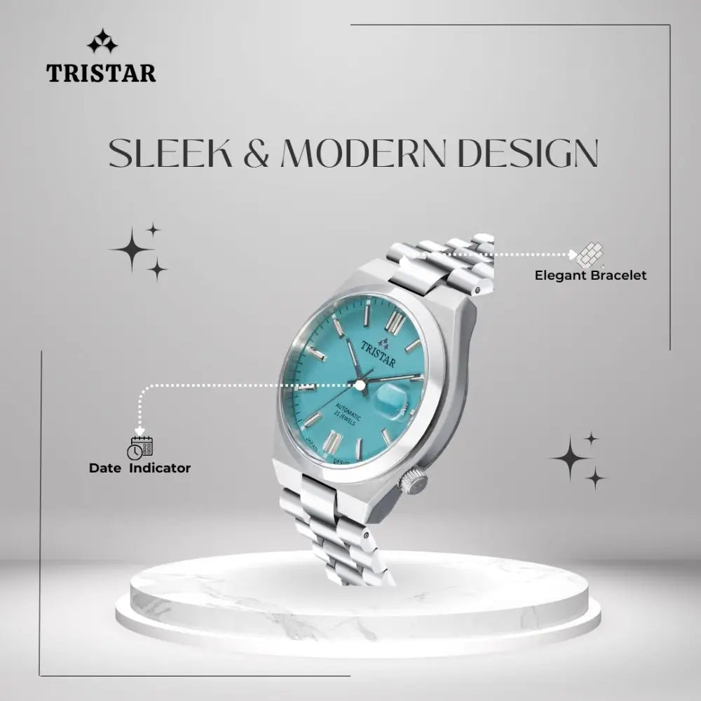 Tristar NJ31NMSSM02 Automatic Turqoise Dial Stainless Steel Men's Watch