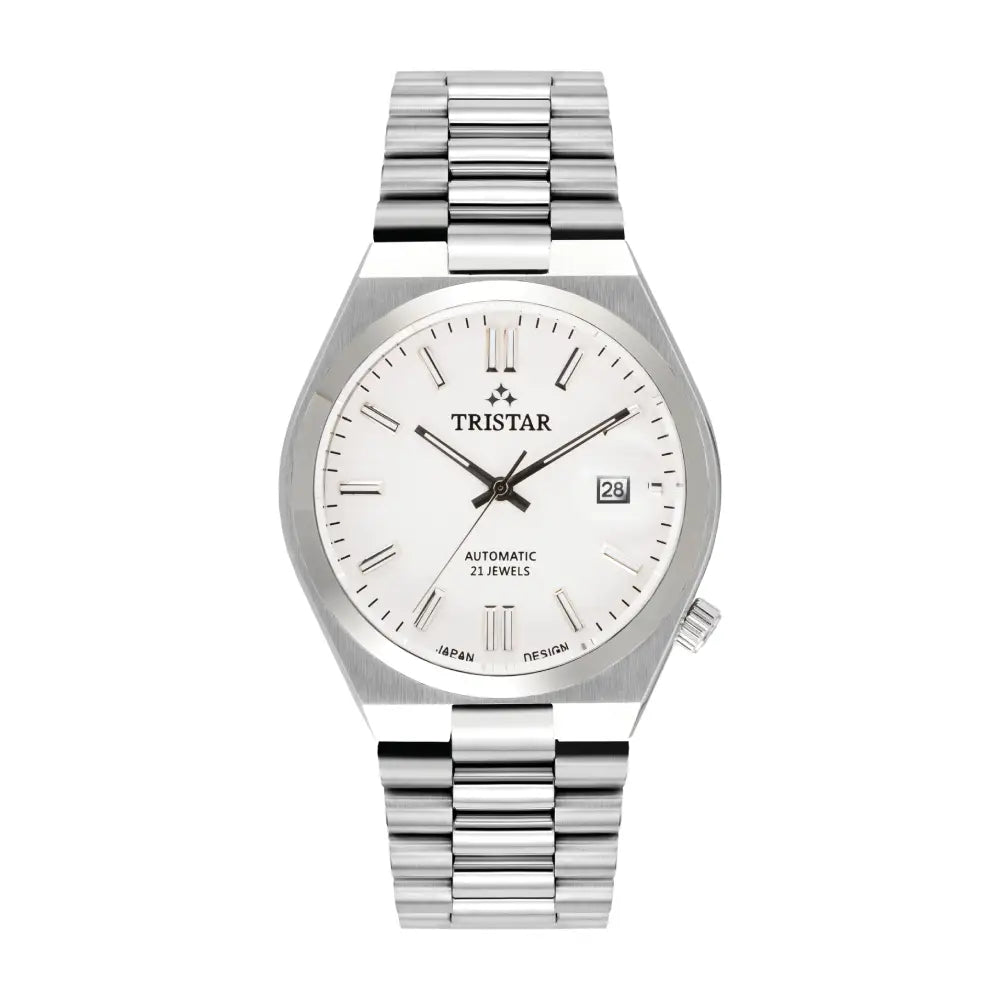 Tristar NJ31WMSSM02 Automatic White Dial Stainless Steel Men's Watch