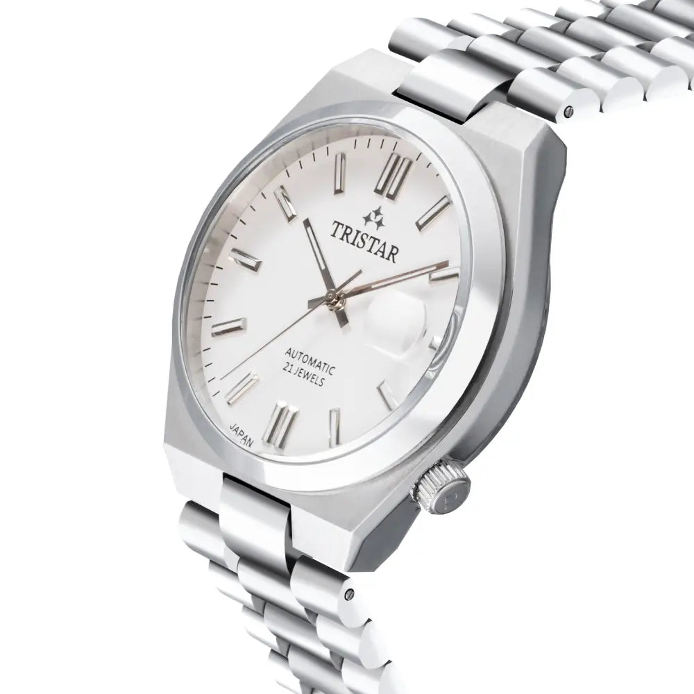 Tristar NJ31WMSSM02 Automatic White Dial Stainless Steel Men's Watch