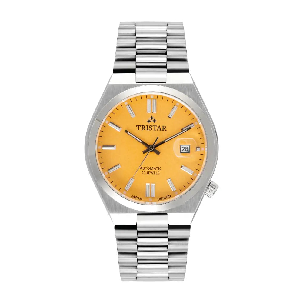 Tristar NJ31YMSSM02 Automatic Yellow Dial Stainless Steel Men's Watch