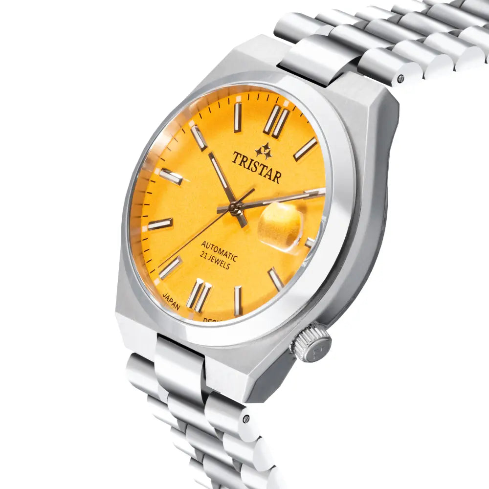 Tristar NJ31YMSSM02 Automatic Yellow Dial Stainless Steel Men's Watch