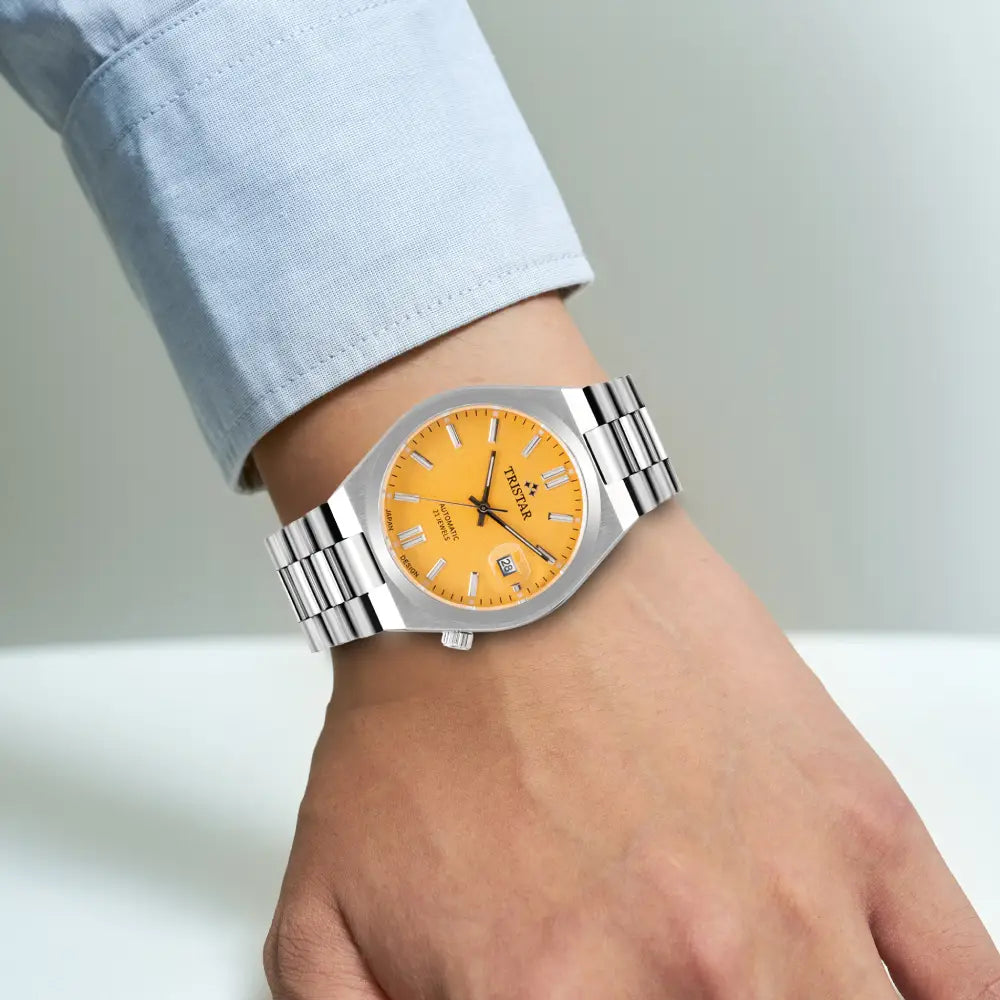 Tristar NJ31YMSSM02 Automatic Yellow Dial Stainless Steel Men's Watch