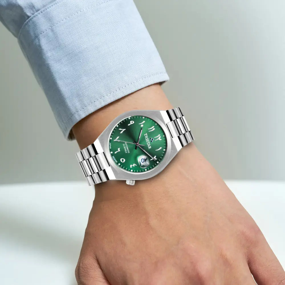 Tristar NJ33GMSSM03 Automatic Green Dial Arabic Dial Stainless Steel Men's Watch