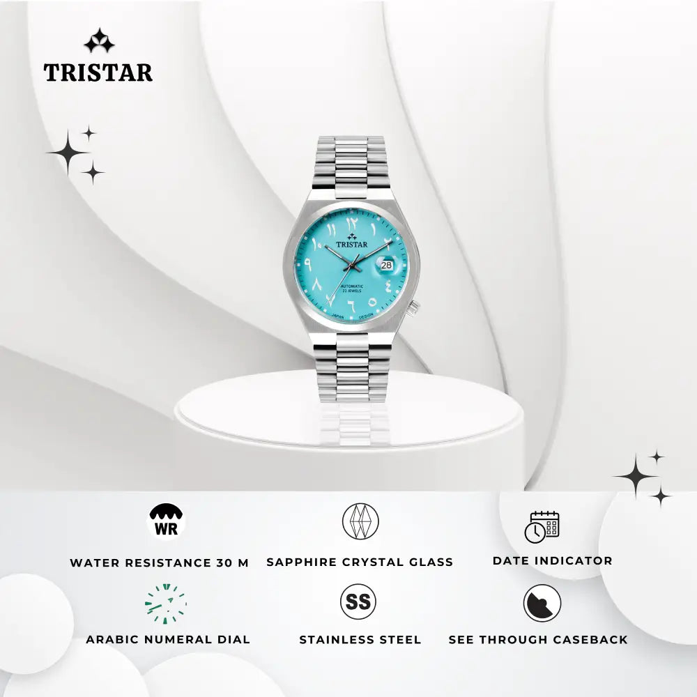 Tristar NJ33NMSSM03 Automatic Turqoise Dial Arabic Dial Stainless Steel Men's Watch